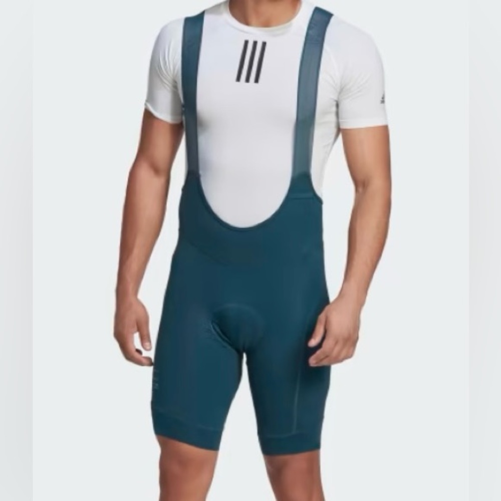 Adidas Cycling Bib Shorts Size M color utility Green med compression New wtags.